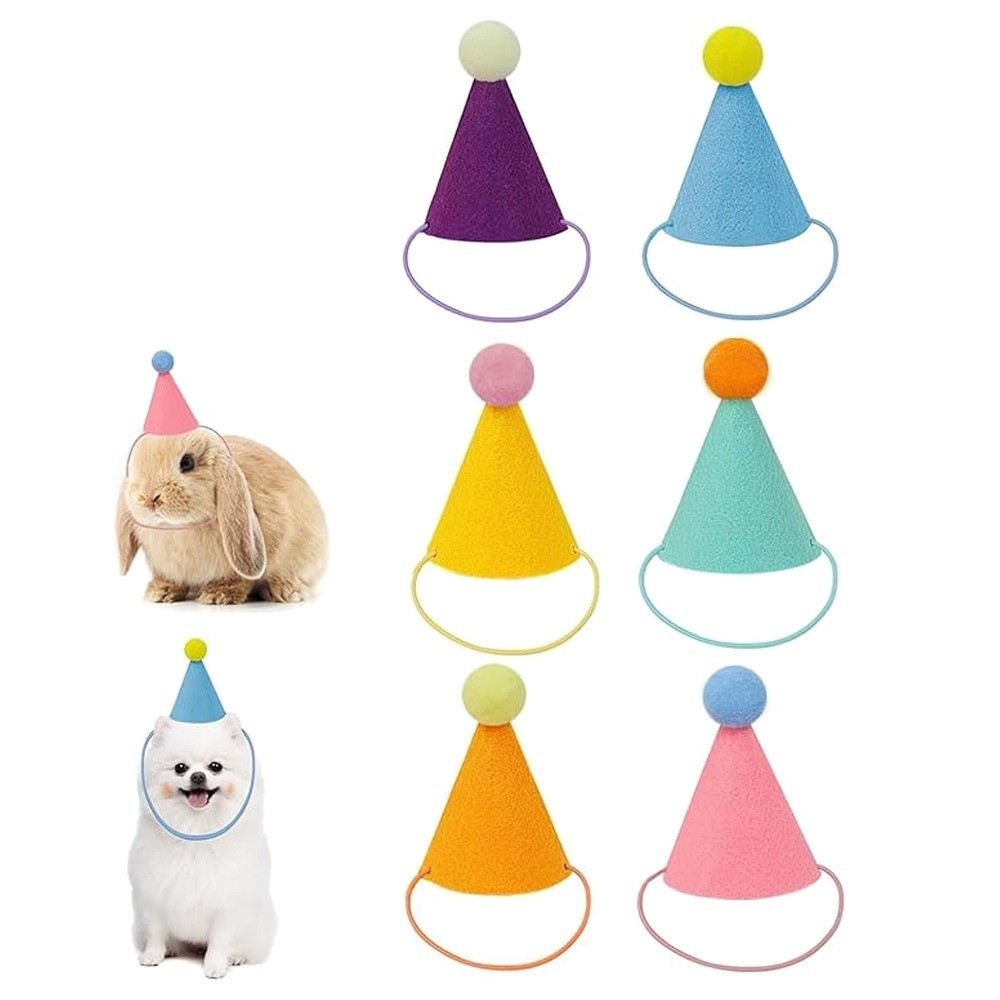 Party Hat Cone - 6/12 stuks schattige mini-hoedjes voor huisdieren,
