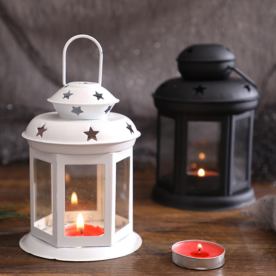 Neon Sign Party - Hangende kaarslamp ornament glazen lantaarns metalen