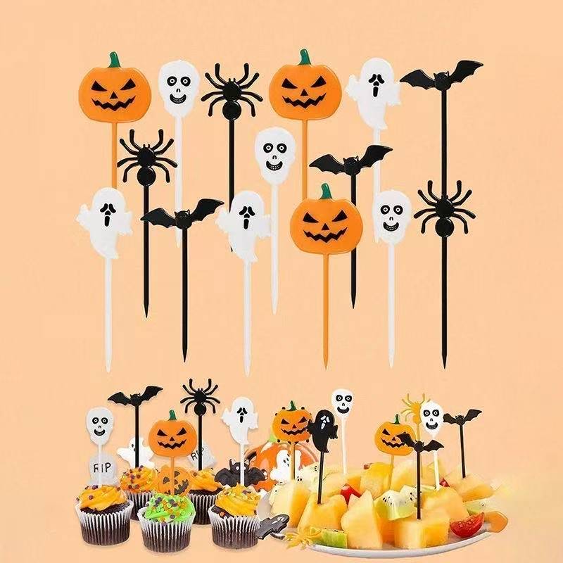 Centerpiece Stick - 10 stuks Halloween plastic tandenstokers, cake-
