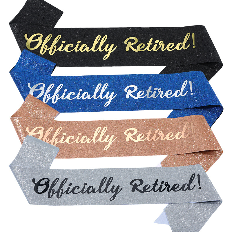 Birthday Sash Glitter - Officieel gepensioneerde sjerp glitter satijn gepensioneerde