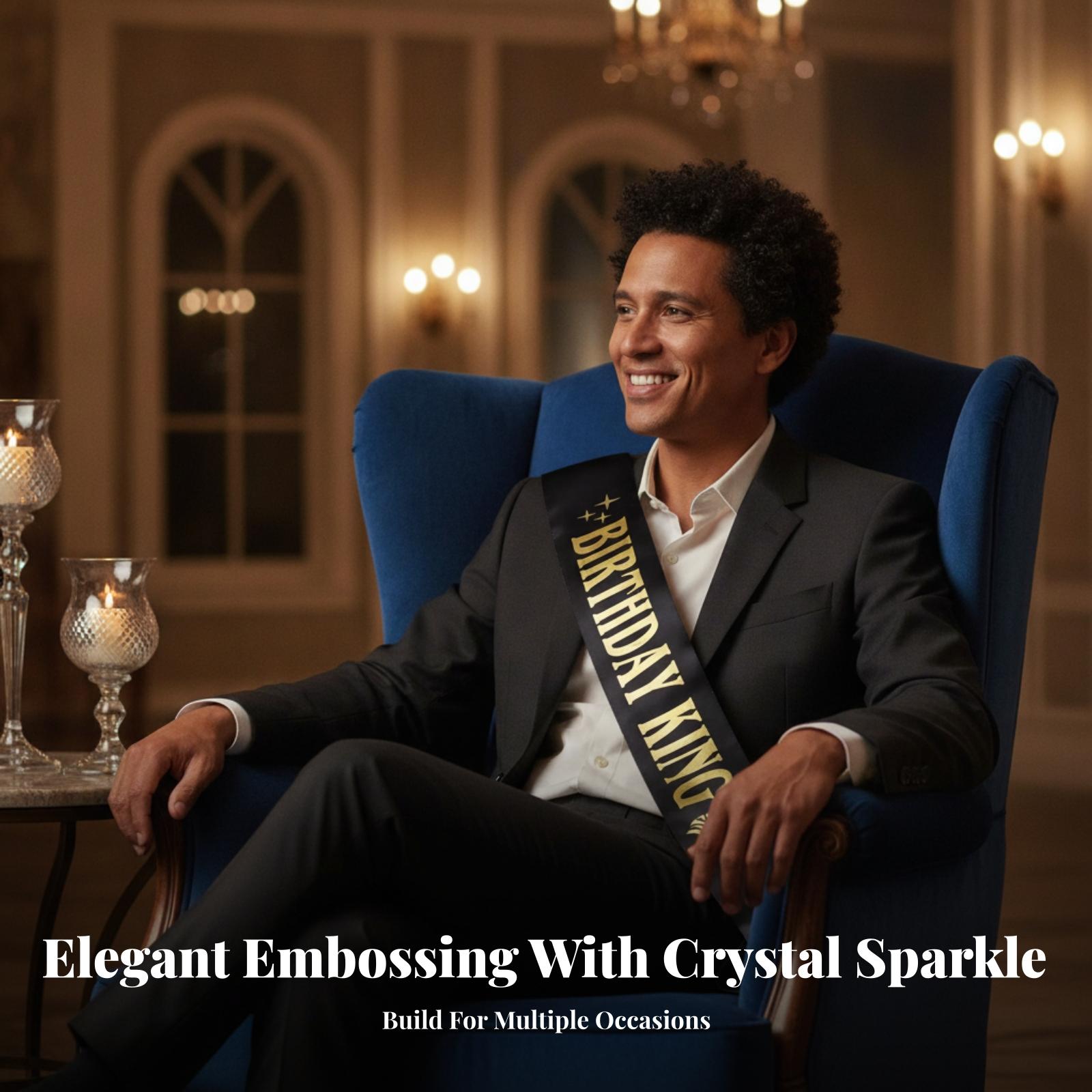 Verjaardagskoning Feestkroon G - Birthday Sash Glitter recensie en prijs