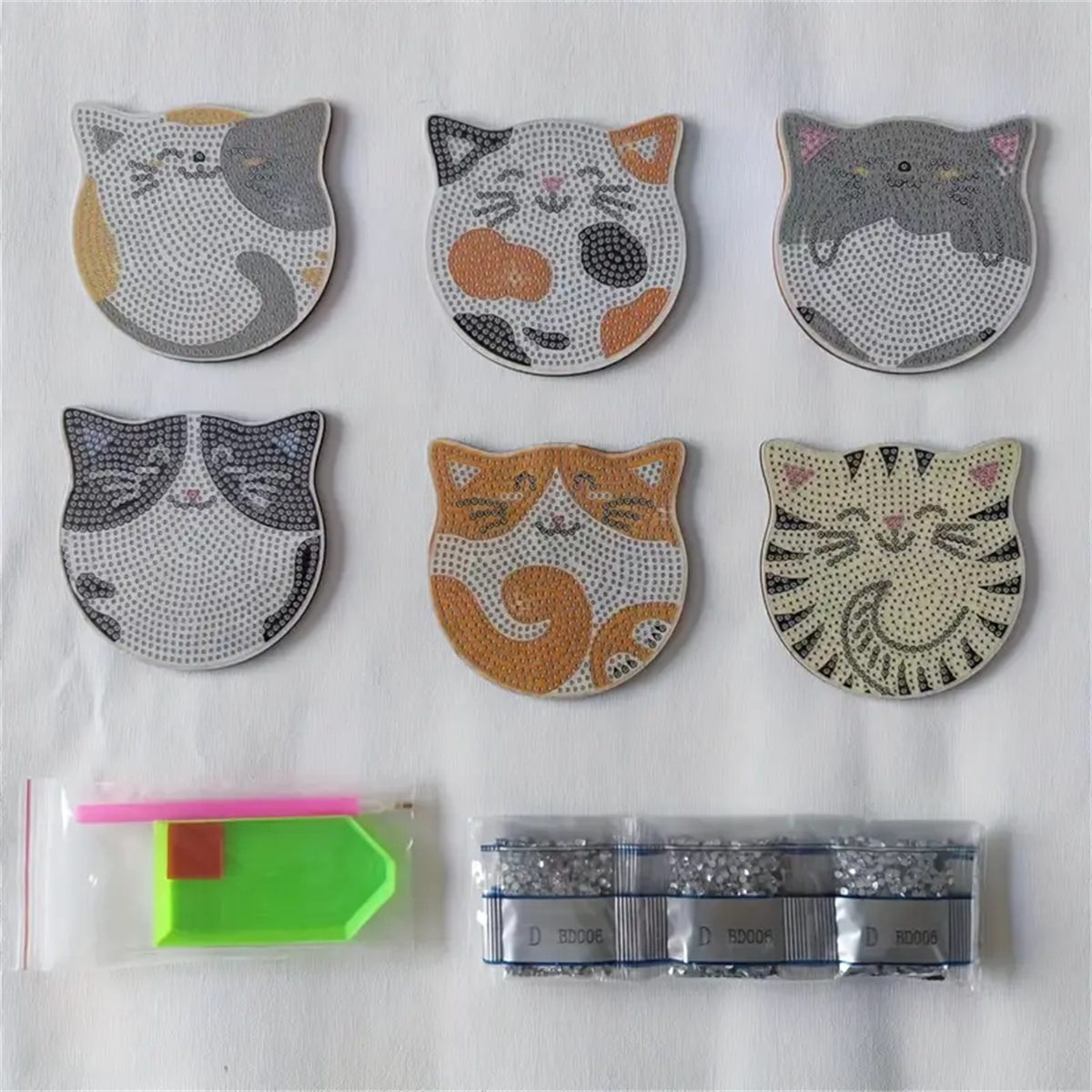 6-delig/set DIY kat strass ges - Event Support recensie en prijs