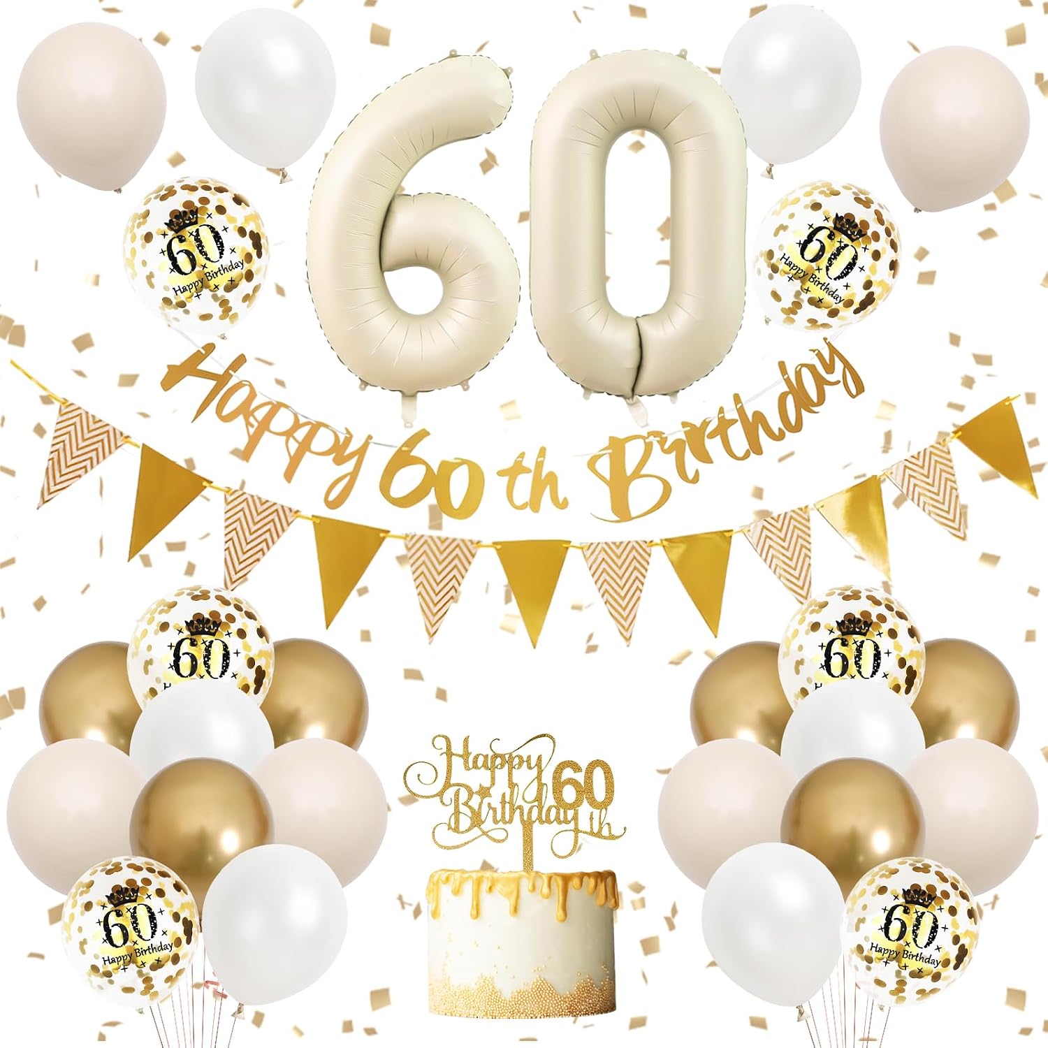 Zandwit Goud 60e Verjaardag De - Party Banner Gold recensie en prijs