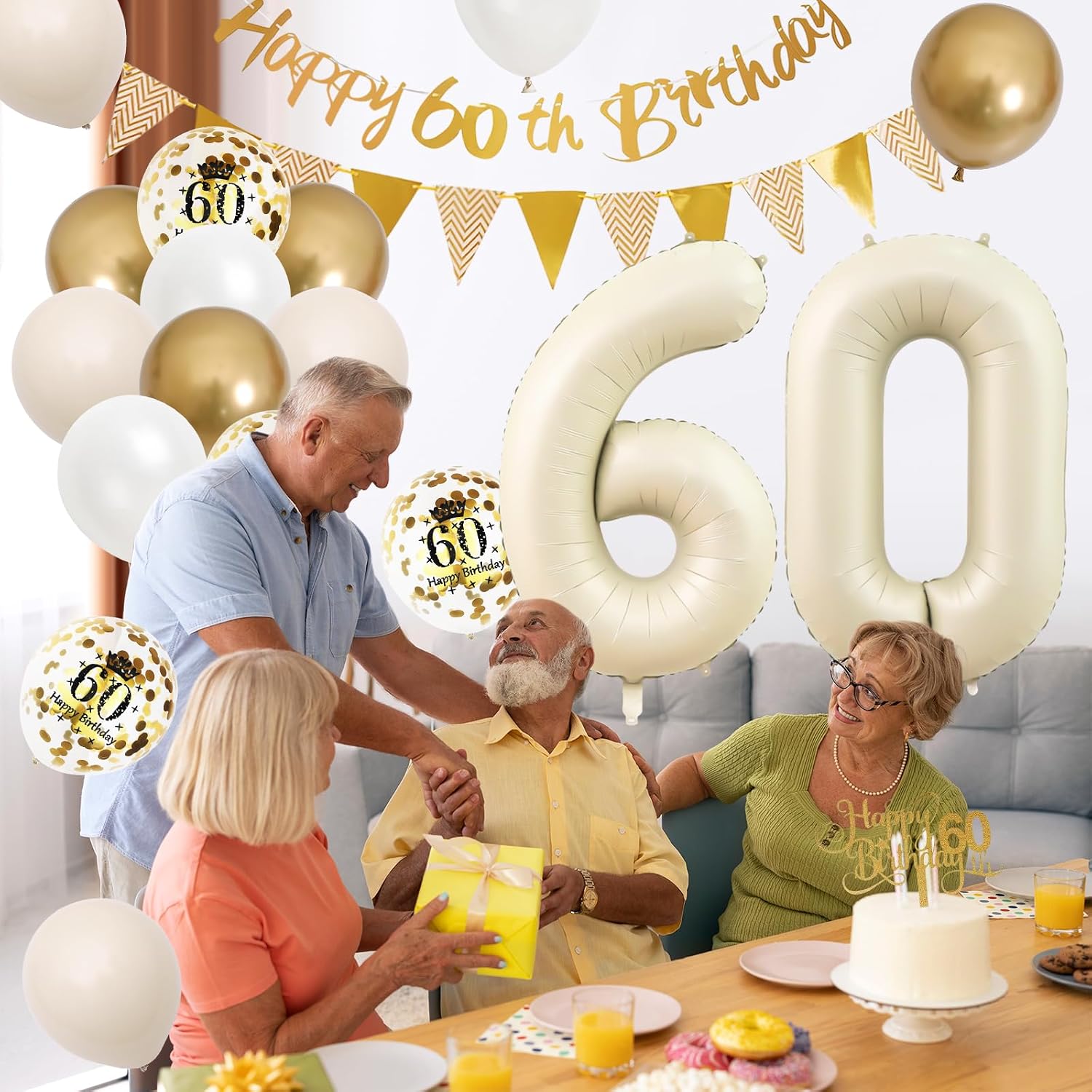Zandwit Goud 60e Verjaardag De - Party Banner Gold recensie en prijs